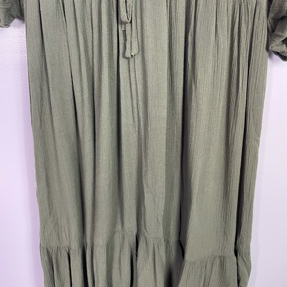 Torrid olive button front gauze skater dress - Picture 8 of 9